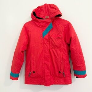Late 90's Y2K Vintage Obermeyer Red and Teal Ski Jacket Juniors Girls size 11/12